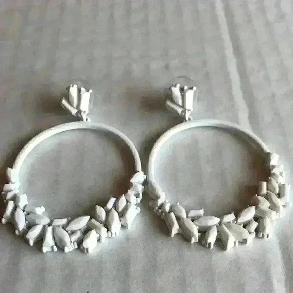 INC new Stone Cluster Drop Earrings in Whi… - Picture 2 of 8